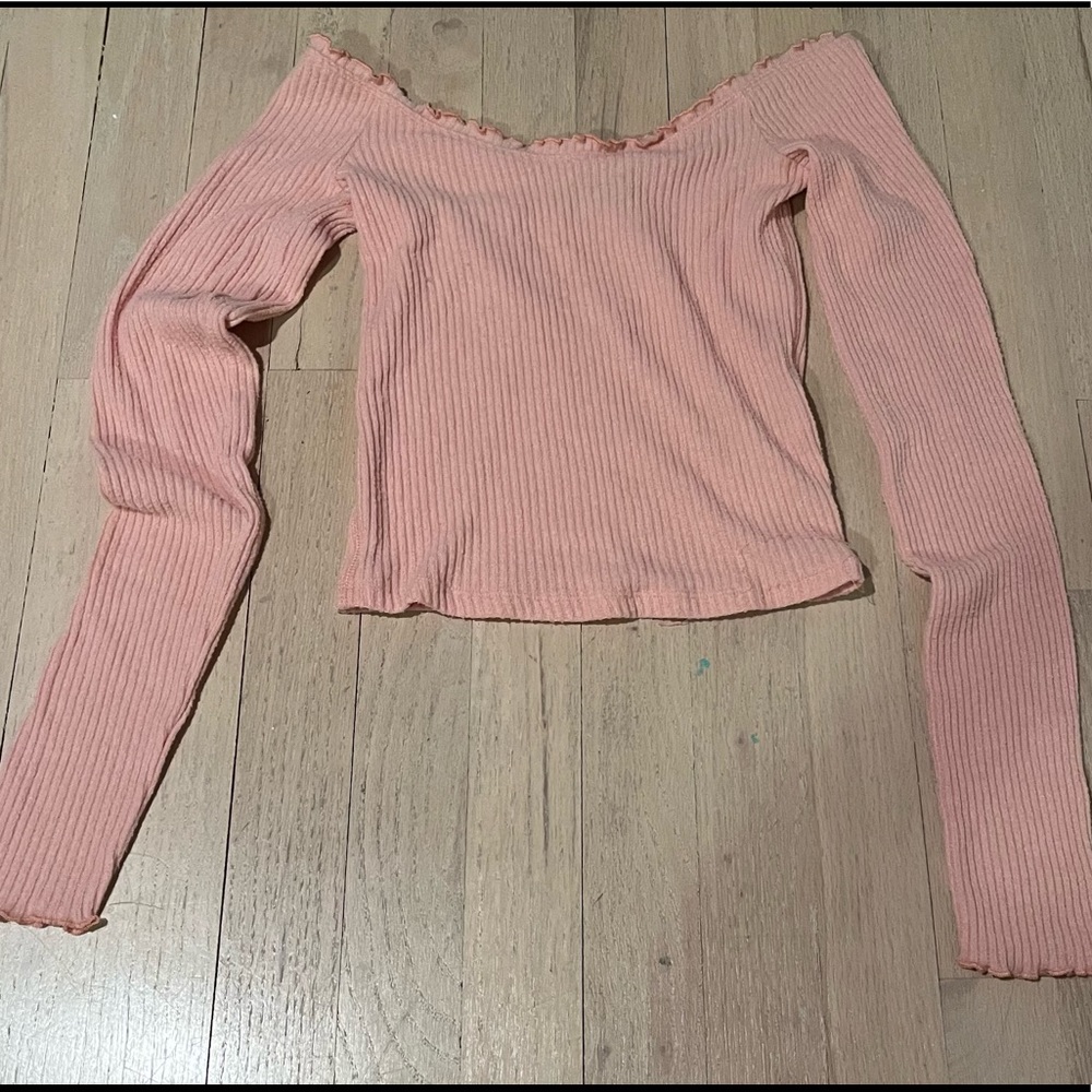 Abercrombie and Fitch Off The Shoulder Long Sleeve Top